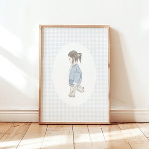 Aangepast peuterportret, aangepast portret van foto, peuterportret, eerste verjaardagscadeau, aquarel illustratie, portret kinderkamer