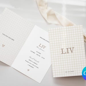 Birth Announcement, Coquette Baby Announcement Card, Newborn, Welcome Card, Minimalist, Editable Template, Instant Download, Canva Template