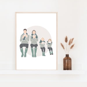 Custom Minimal Drawing Family, Custom Portrait, Wedding Portrait, Sketches From Photo, Personalized Gifts, Anniversary Gift, Engagement Gift image 4