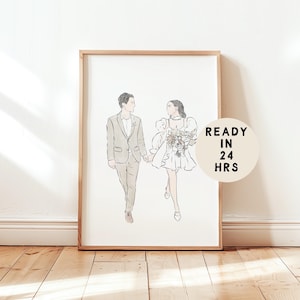Aangepaste lijntekening op maat gemaakte familieportret bruiloft portret schetsen van foto gepersonaliseerde geschenken jubileumcadeau verlovingscadeau GF