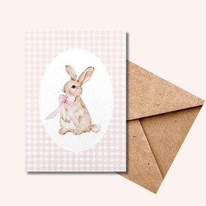Druckbare Hase Kokette Karte, Neugeborene Karte druckbare, digitale Grußkarten, druckbare Babykarten, Geburtstagskarte Digital, Grußkarte