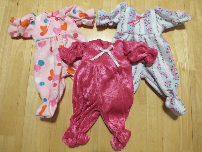 12" Doll Various Holiday Outfits - Small Baby Doll Holiday Outfits - 12 inch Sleeper/Romper/Dress Holiday Outfits for Small Baby Doll image 8