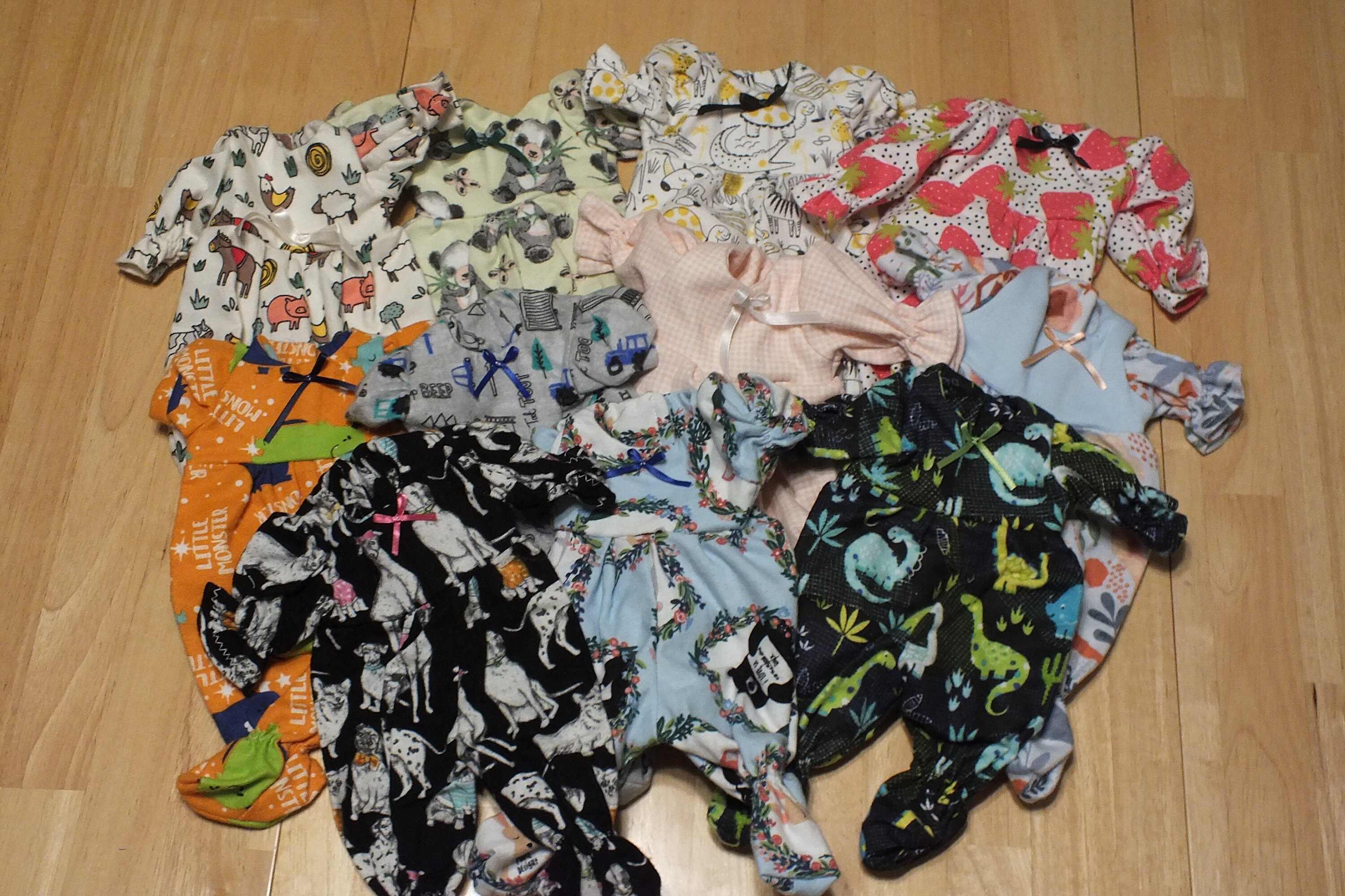 Small Baby Doll Clothing - 12 Inch Baby Doll Sleepers - Small Baby Do…