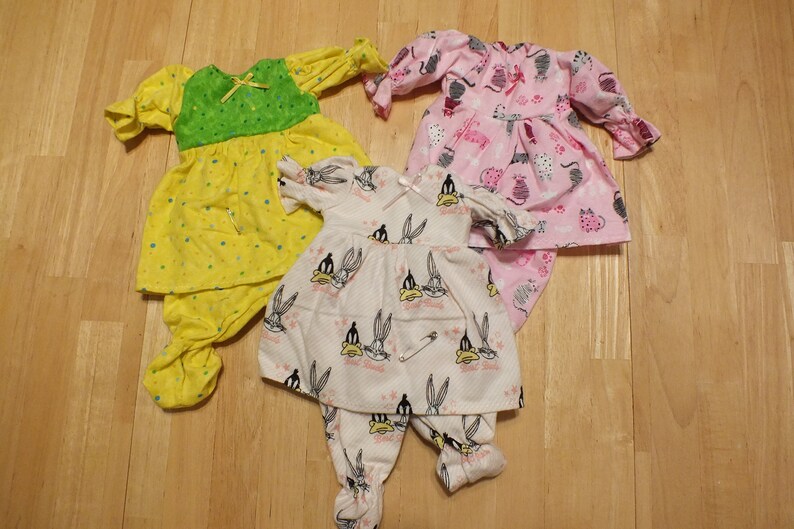 Small Baby Doll Clothing 12 Inch Baby Doll Sleeper Dresses Etsy