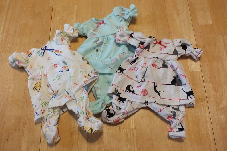 Small Baby Doll Clothing 12 Inch Baby Doll Sleeper Dresses Etsy