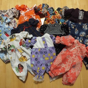 12" Doll Rompers - Handmade Small Baby Doll Clothing - 12 Inch Baby Doll Rompers - Small Baby Doll Outfits - 12" Doll Clothes