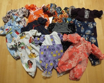 12" Doll Rompers - Handmade Small Baby Doll Clothing - 12 Inch Baby Doll Rompers - Small Baby Doll Outfits - 12" Doll Clothes