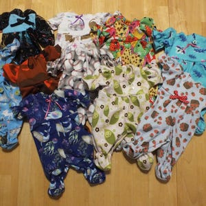 12" Doll Sleeper - Small Baby Doll Clothing - 12 Inch Baby Doll Sleepers - Small Baby Doll Outfits - 12" Doll Clothes