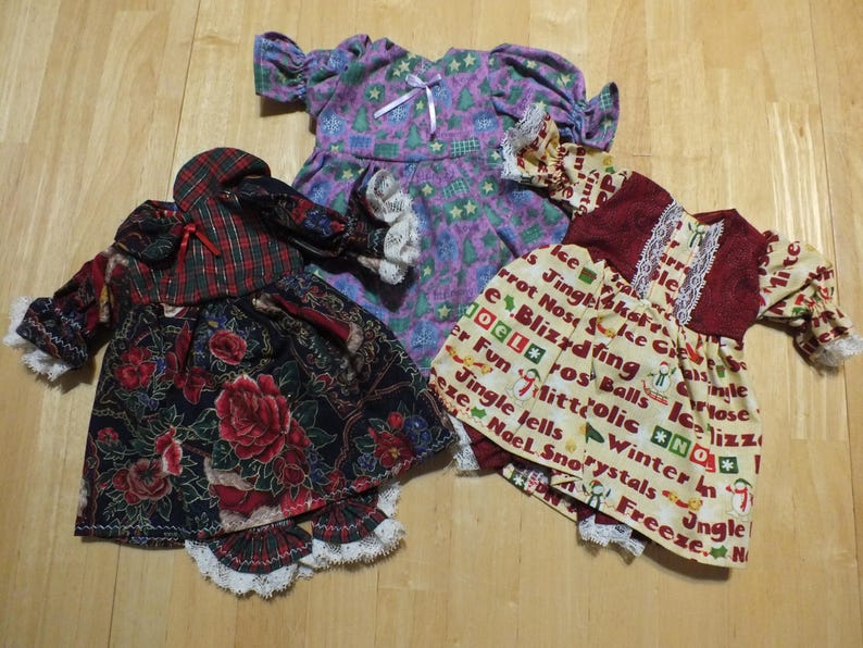 12" Doll Various Holiday Outfits - Small Baby Doll Holiday Outfits - 12 inch Sleeper/Romper/Dress Holiday Outfits for Small Baby Doll image 5