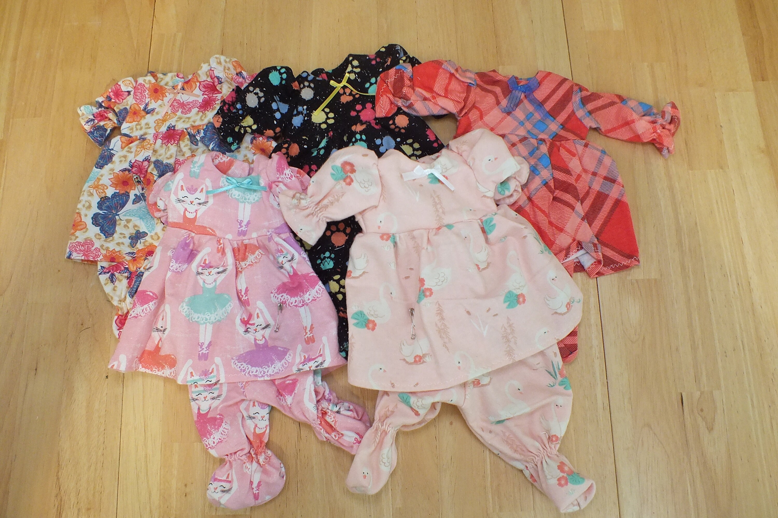 Small Baby Doll Clothing - 12 Inch Baby Doll  Sleeper Dresses - Small…
