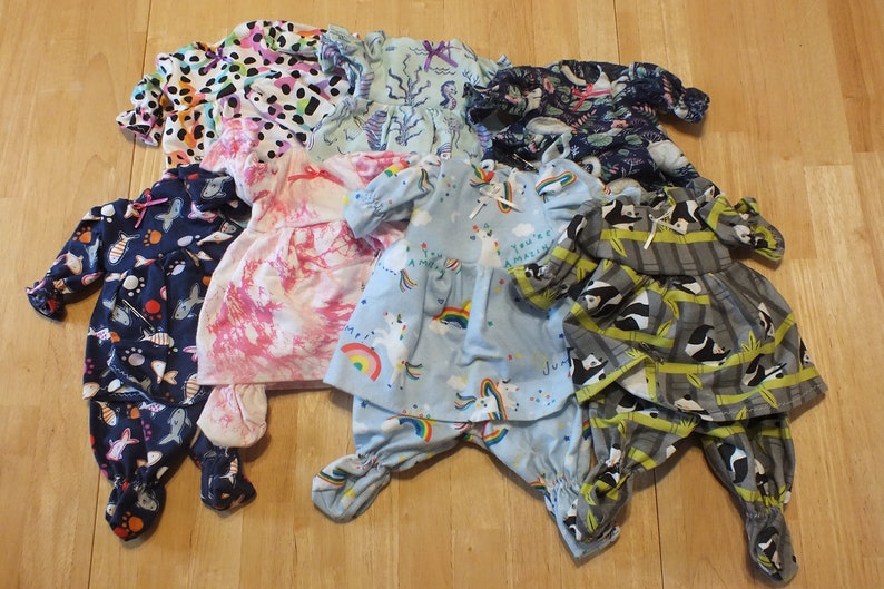 Small Baby Doll Clothing 12 Inch Baby Doll Sleeper Dresses Etsy