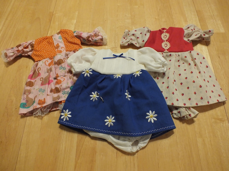 Small Baby Doll Clothing 12 Inch Baby Doll Dresses Small Baby Doll Outfits 12 Inch Bloomer Dress Clothes image 5