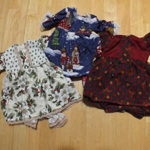 12" Doll Various Holiday Outfits - Small Baby Doll Holiday Outfits - 12 inch Sleeper/Romper/Dress Holiday Outfits for Small Baby Doll image 6
