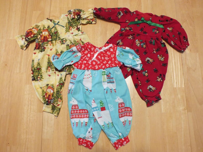 15" Baby Doll Holiday Outfits - Sleeper/Romper/Dress Holiday Outfits 15 " Doll - Various Holiday Outfits for 15 inch doll image 7