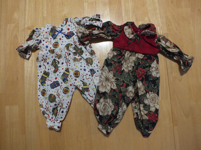 15" Baby Doll Holiday Outfits - Sleeper/Romper/Dress Holiday Outfits 15 " Doll - Various Holiday Outfits for 15 inch doll image 11