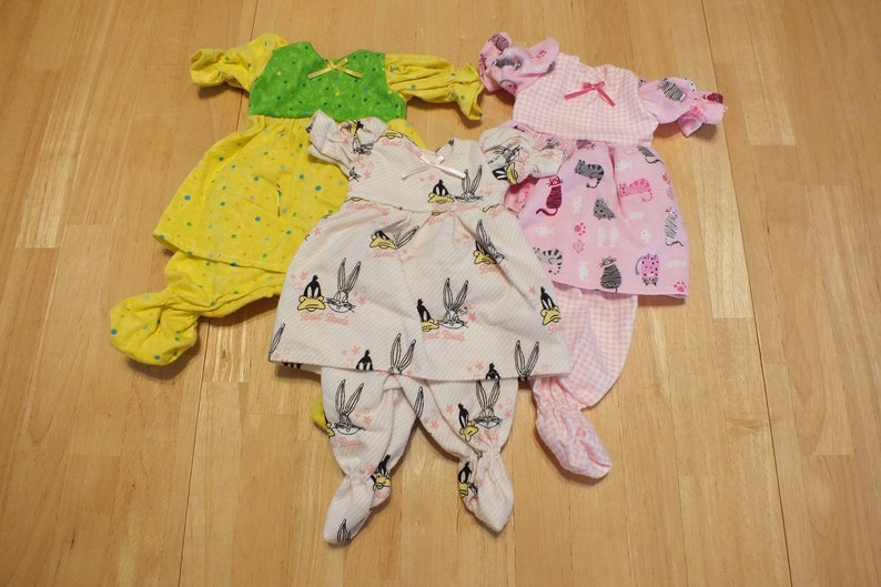 Small Baby Doll Clothing 12 Inch Baby Doll Sleeper Dresses Etsy