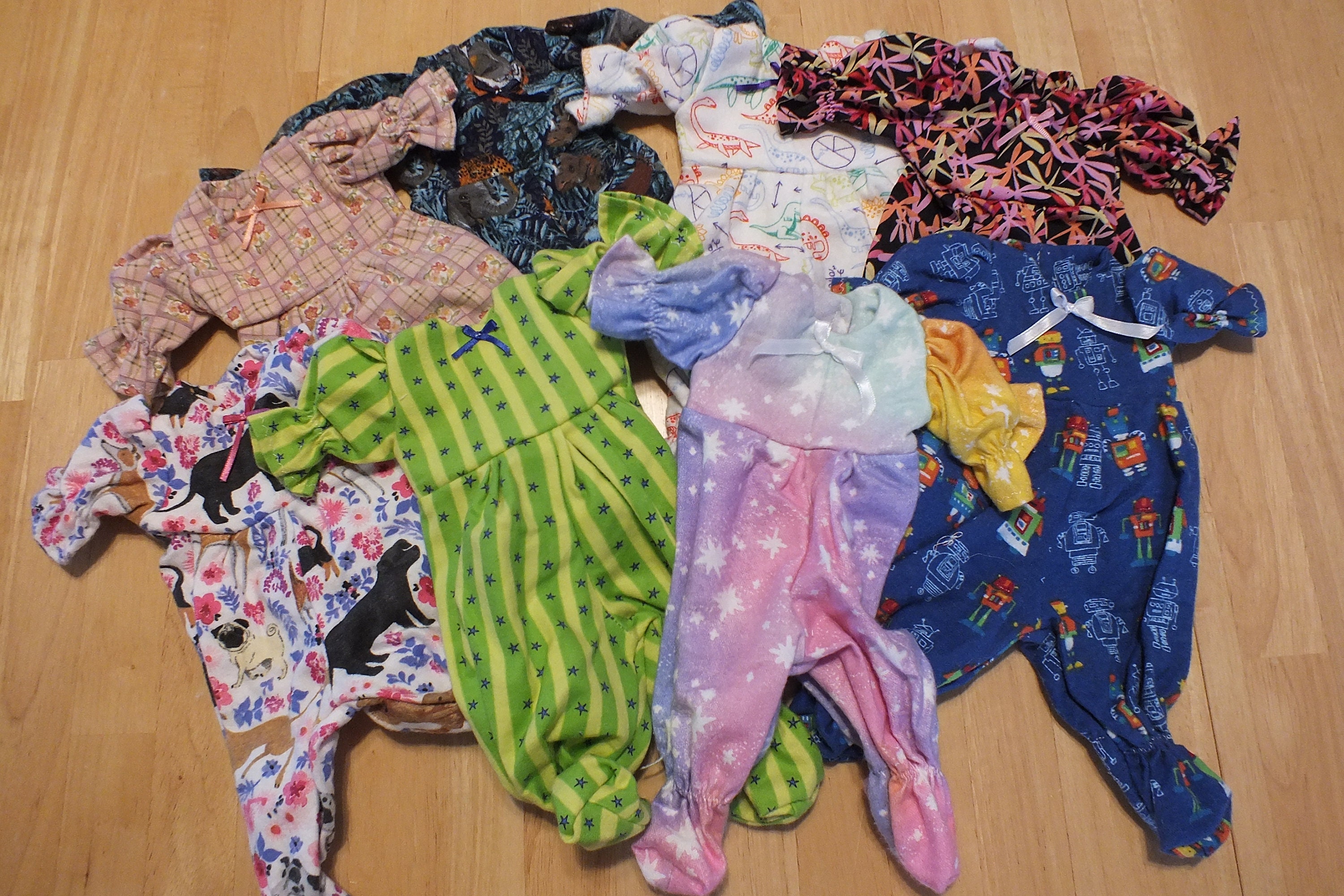 Small Baby Doll Clothing 12 Inch Baby Doll Sleepers Small Etsy