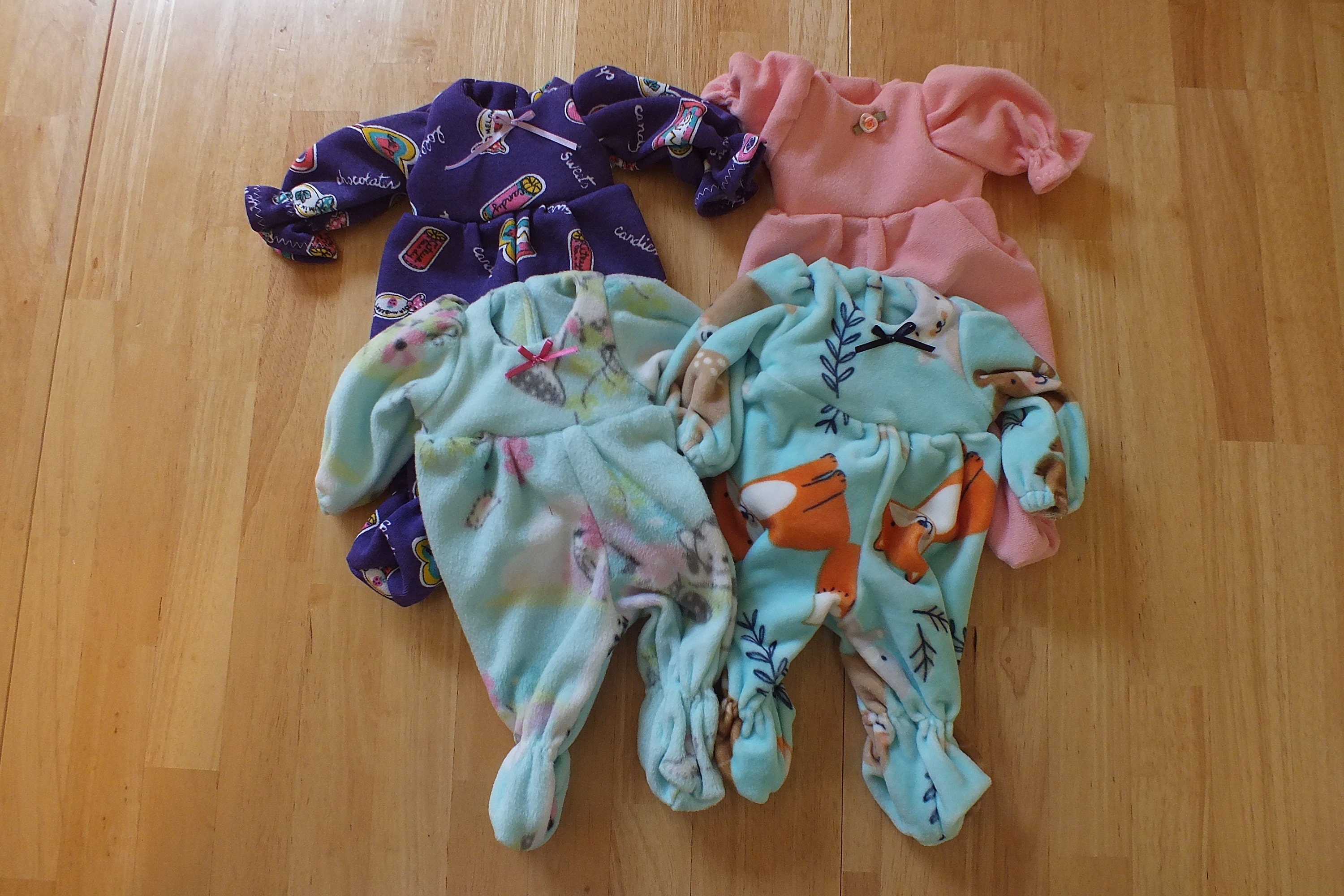 Small Baby Doll Clothing 12 Inch Baby Doll Sleepers Small Etsy