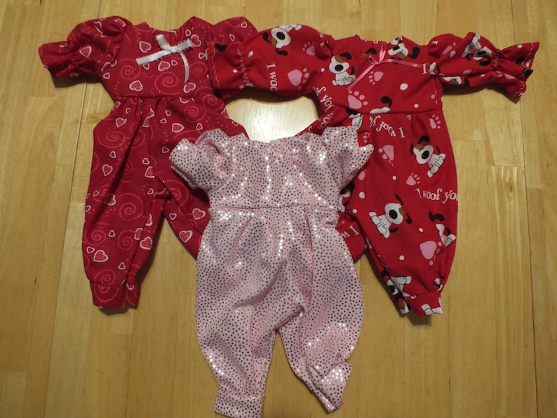 12" Doll Various Holiday Outfits - Small Baby Doll Holiday Outfits - 12 inch Sleeper/Romper/Dress Holiday Outfits for Small Baby Doll image 17