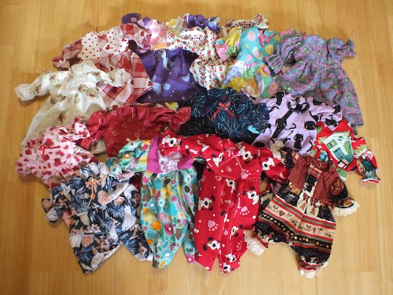 12" Doll Various Holiday Outfits - Small Baby Doll Holiday Outfits - 12 inch Sleeper/Romper/Dress Holiday Outfits for Small Baby Doll