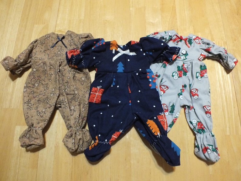 12" Doll Various Holiday Outfits - Small Baby Doll Holiday Outfits - 12 inch Sleeper/Romper/Dress Holiday Outfits for Small Baby Doll image 10