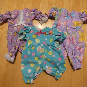 12" Doll Various Holiday Outfits - Small Baby Doll Holiday Outfits - 12 inch Sleeper/Romper/Dress Holiday Outfits for Small Baby Doll image 16