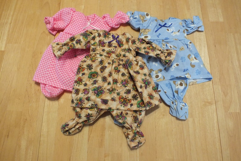 Small Baby Doll Clothing 12 Inch Baby Doll Sleeper Dresses Etsy