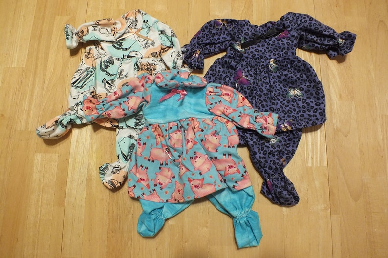 Small Baby Doll Clothing 12 Inch Baby Doll Sleeper Dresses Etsy