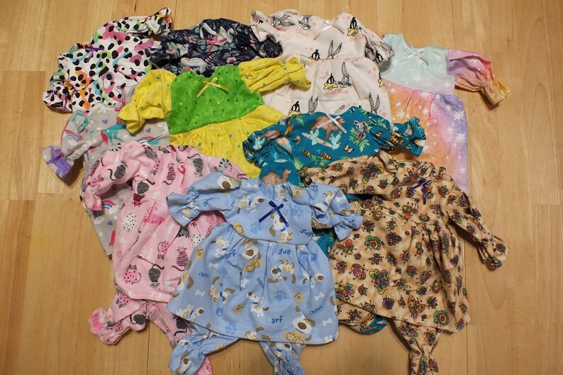 Small Baby Doll Clothing 12 Inch Baby Doll Sleeper Dresses Etsy