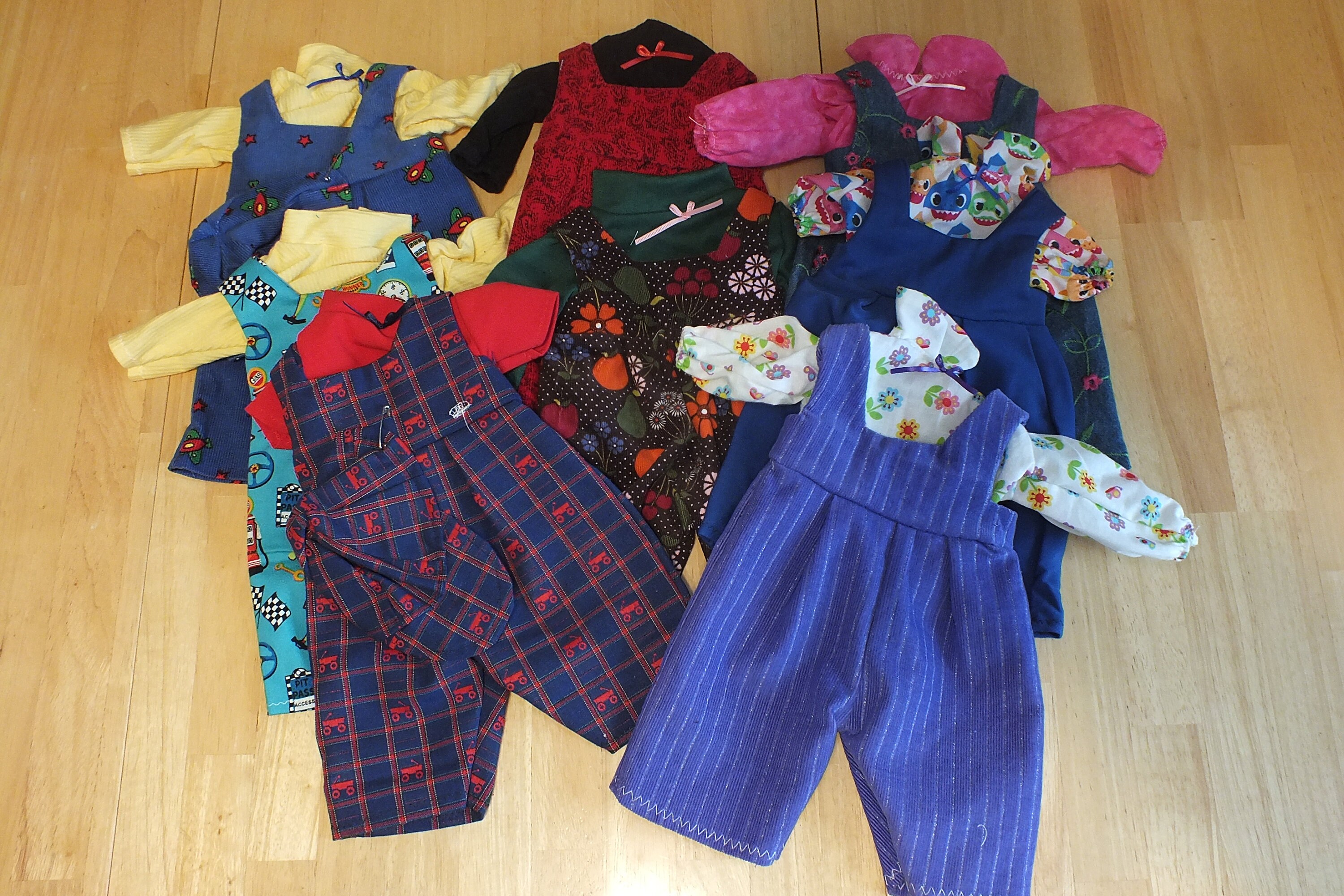Bitty Baby Bib Overall Sets - 15" Doll Overalls - Doll Jumpers -…