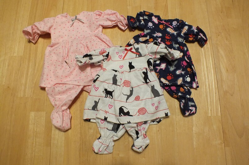 Small Baby Doll Clothing 12 Inch Baby Doll Sleeper Dresses Etsy