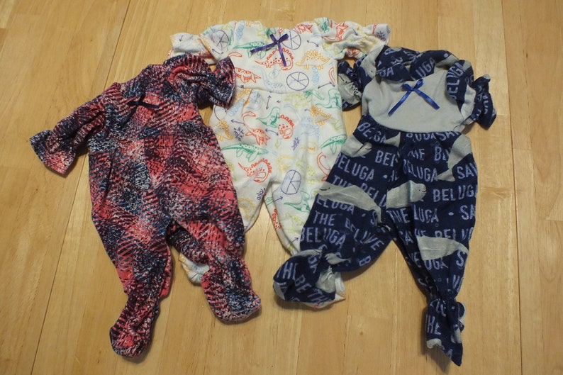 Small Baby Doll Clothing 12 Inch Baby Doll Sleepers Small Etsy