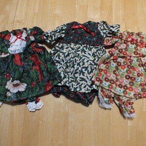 12" Doll Various Holiday Outfits - Small Baby Doll Holiday Outfits - 12 inch Sleeper/Romper/Dress Holiday Outfits for Small Baby Doll image 7