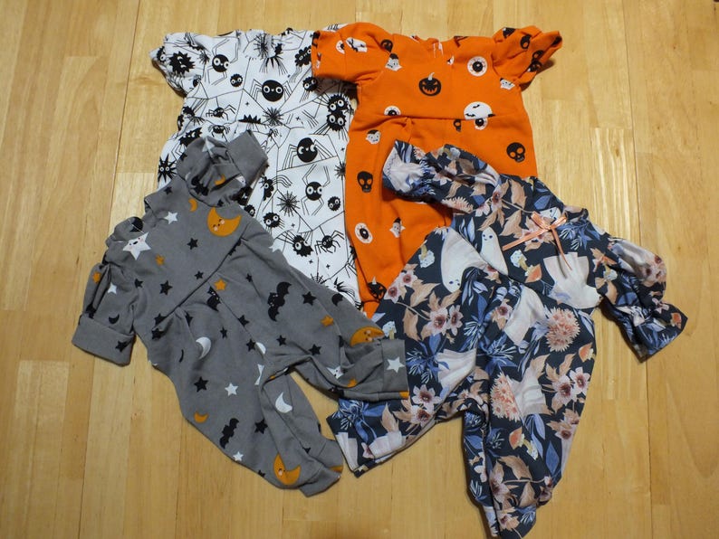 12" Doll Various Holiday Outfits - Small Baby Doll Holiday Outfits - 12 inch Sleeper/Romper/Dress Holiday Outfits for Small Baby Doll image 15