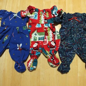 12" Doll Various Holiday Outfits - Small Baby Doll Holiday Outfits - 12 inch Sleeper/Romper/Dress Holiday Outfits for Small Baby Doll image 9