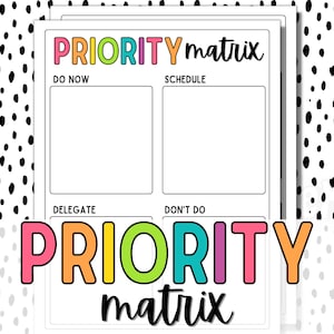 Eisenhower Matrix | Task Priority Matrix | Decision Matrix | Productivity Planner | Action Planner | Daily Planner | Urgent Important Matrix