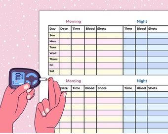 Weekly Blood Sugar Log | Diabetes Tracker Printable (PDF)