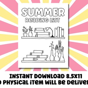 Summer Reading List Printable PDF Coloring Page 2023
