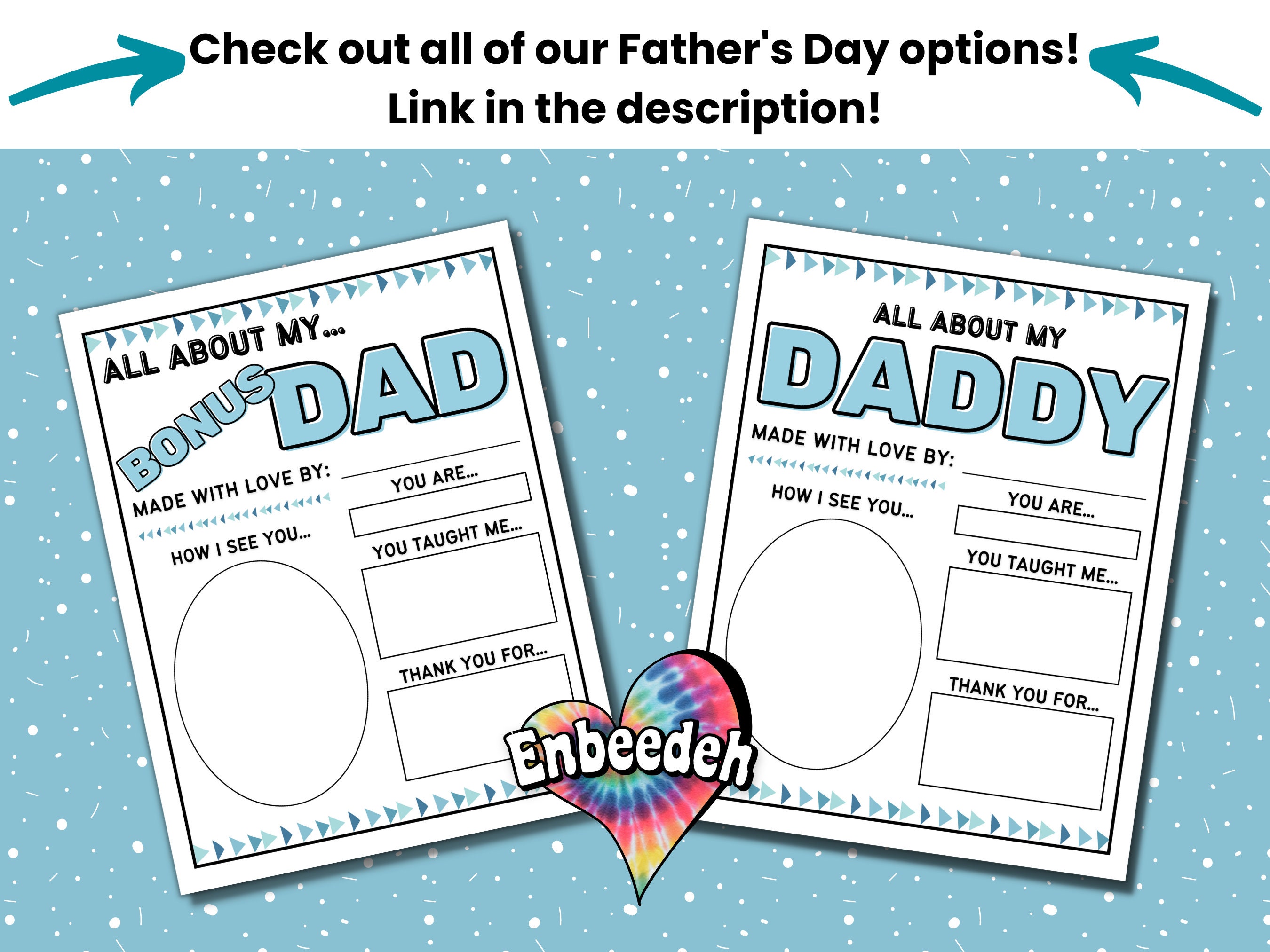 All About My Dad Printable Father's Day Gift From Kids - Etsy