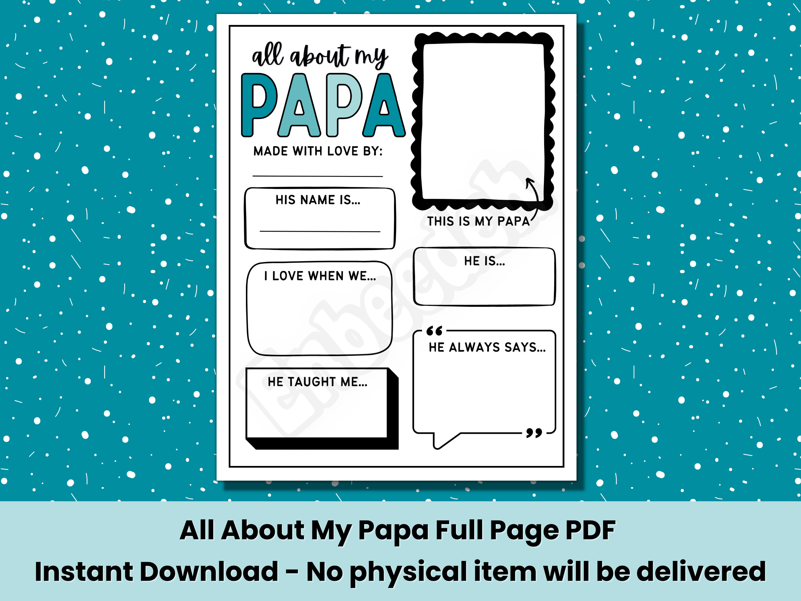 All About My Papa Printable Fathers - Il Fullxfull.4964417395 Jato 