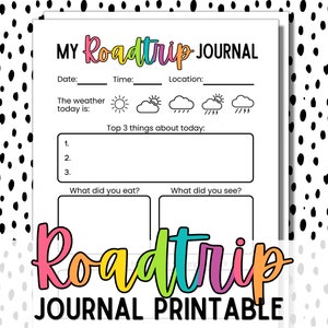 Road Trip Journal | Kids Travel Journal | Summer Road Trip Printable | Car Ride Journaling