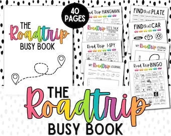 Road Trip Games for Kids Printable Busy Book | Family Vacation Scavenger Hunt | Car Travel Seek & Find | Road Trip Journal