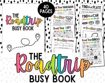 Road Trip Games for Kids Printable Busy Book | Family Vacation Scavenger Hunt | Car Travel Seek & Find | Road Trip Journal