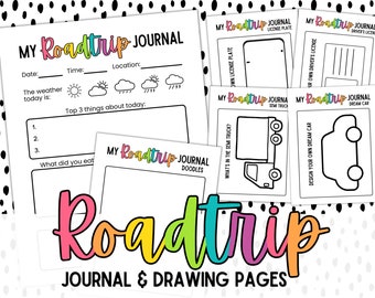 Road Trip Journal for Kids | Car Ride Drawing Pages | Travel Journal | Summer Activities for Kids
