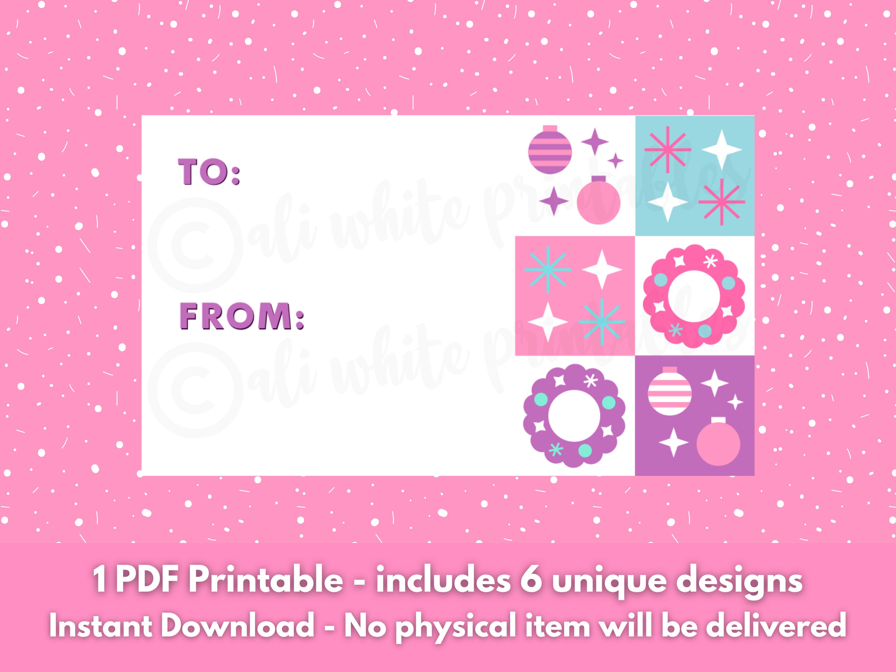 Christmas Gift Tags Printable PDF Christmas Party Holiday Fun Download ...
