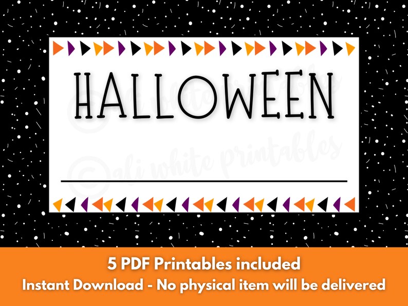 Halloween Printable Storage Labels Tags Instant Download PDF Format Fun ...