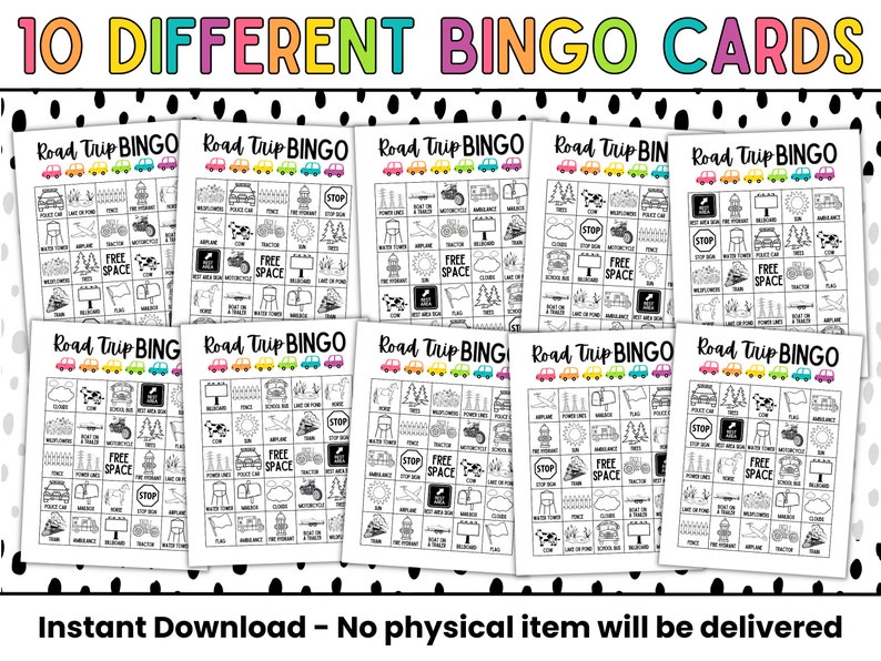 FUNSKISCRI Travel Games Car Bingo For Kids Ages 4-8
