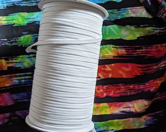 white elastic - 3/16(5mm)" braided elastic
