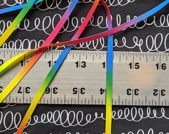 Rainbow colored elastic - 3/16(5mm)" braided elastic