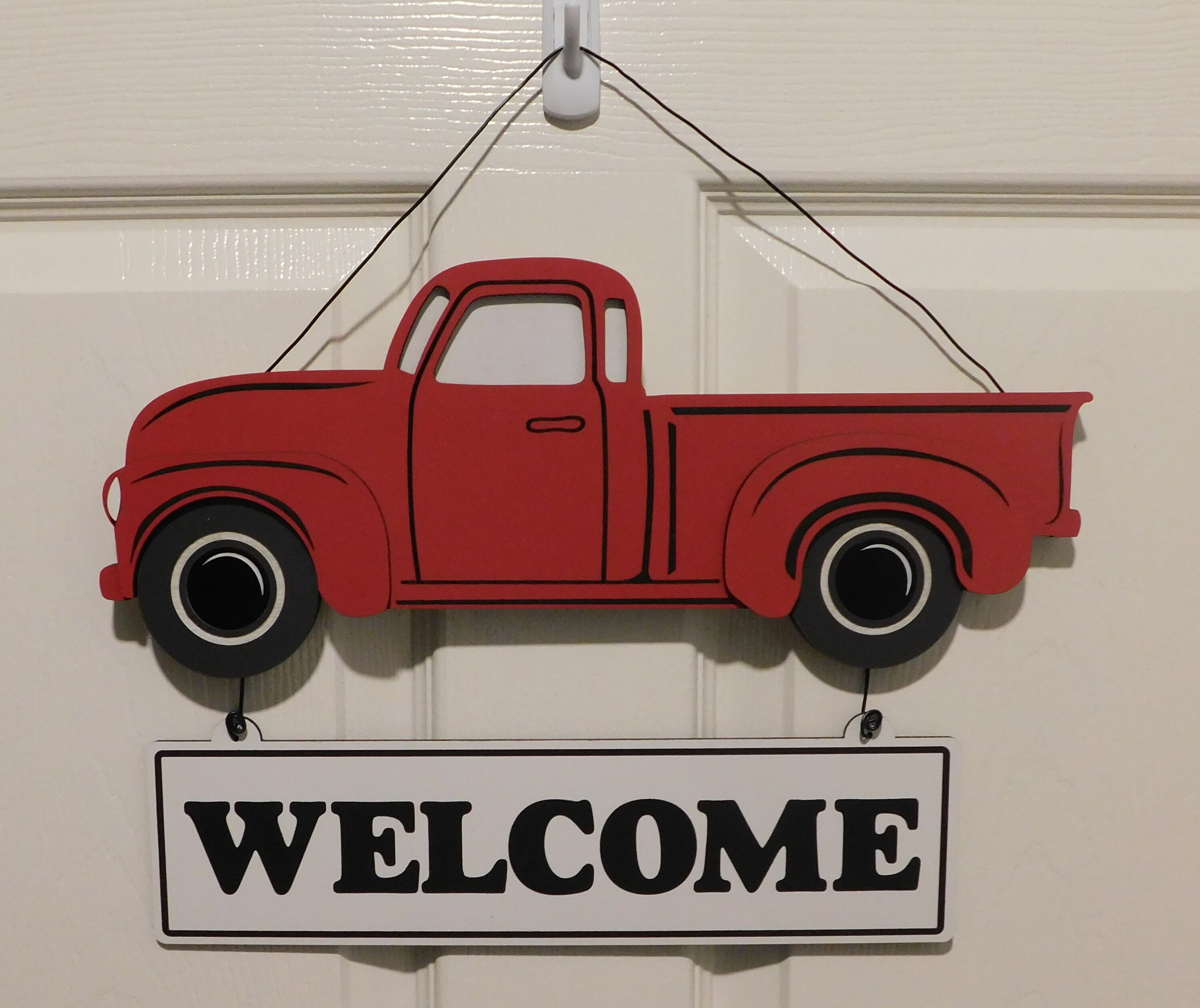 Vintage Truck Door Hanger side View. Includes 4 Interchangeable
